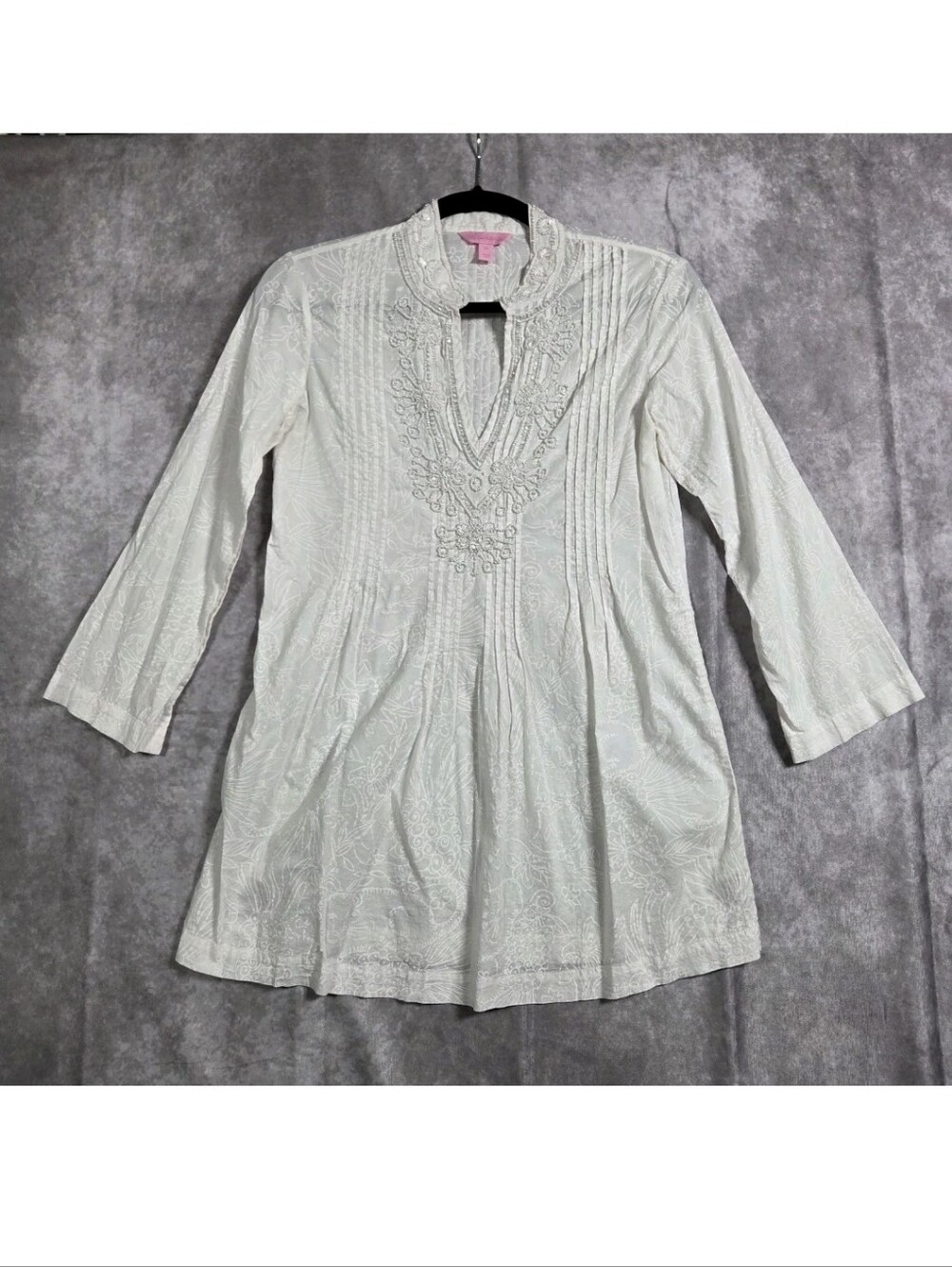 Lilly Pulitzer Sarasota Tunic Beaded Resort White XS